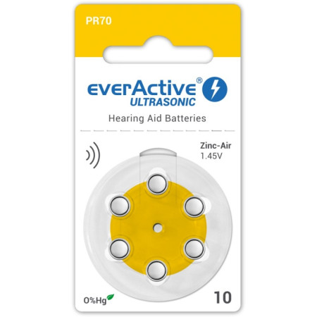 Hearing aid batteries EVERACTIVE 10 6/1